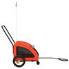vidaXL Rimorchio da Bici per Animali Arancione e Grigio Oxford e Ferro