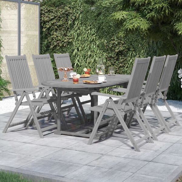 vidaXL Set da Pranzo da Giardino 7 pz in Legno Massello di Acacia