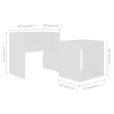 vidaXL Tavolino da Salotto Bianco 48x30x45 cm in Legno Multistrato