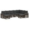 vidaXL Set Divano da Giardino 9 pz Grigio e Grigio Scuro polyrattan