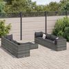 vidaXL Set Divani da Giardino 9 pz con Cuscini in Polyrattan Grigio