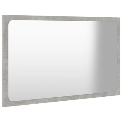 vidaXL Specchio da Bagno Grigio Cemento 60x1,5x37 cm Legno Multistrato