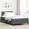vidaXL Letto a molle con materasso Grigio scuro 120 x 190 cm Tessuto