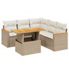 vidaXL Set Divano da Giardino 6 pz con Cuscini Beige in Polyrattan