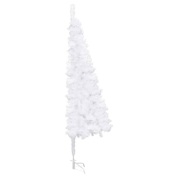 vidaXL Albero di Natale Artificiale ad Angolo Bianco 210 cm PVC