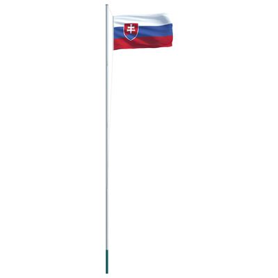 vidaXL Bandiera della Slovacchia con Pennone in Alluminio 6,2 m