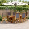 vidaXL Set Pranzo da Giardino 7 pz Antracite Tessuto e Legno Massello