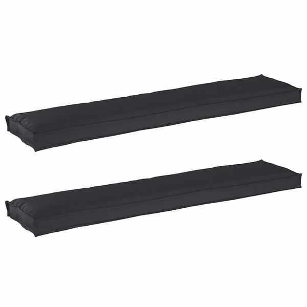 vidaXL Set di Cuscini per Pallet 2 pcs Nero 180 x 40 x 8 cm