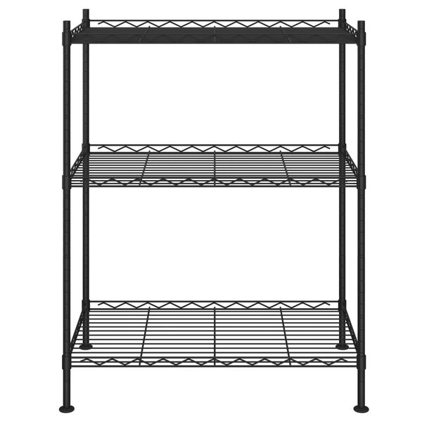 vidaXL Scaffale a 3 Livelli 60x35x76 cm Nero 150 kg