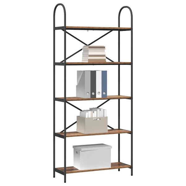 vidaXL Libreria Legno vecchio 80 x 30 x 183 cm Legno multistrato