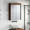 vidaXL Mobiletto per specchio da bagno con porta TULUM Rovere Marrone