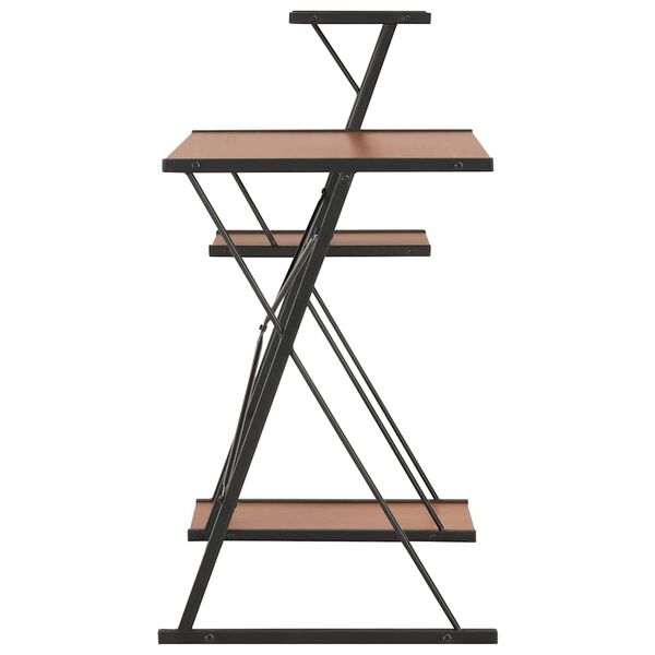 vidaXL Scrivania con Ripiano Nera e Marrone 116x50x93 cm