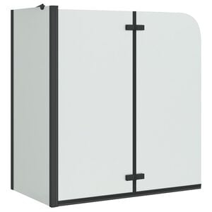 vidaXL Involucro Doccia Nero 120 x 68 x 130 cm Vetro ESG e Alluminio