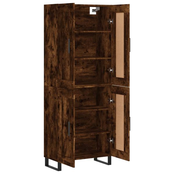 vidaXL Credenza Rovere Fumo 69,5x34x180 cm in Legno Multistrato