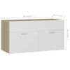 vidaXL Set Mobili da Bagno 2 pz Bianco e Sonoma in Legno Multistrato