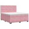 vidaXL Letto box spring con materasso Rosa 160 x 200 cm Velluto