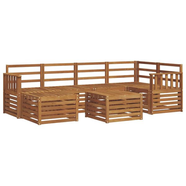 vidaXL Set divani Naturale Legno di Acacia Massello