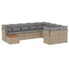 vidaXL Set Divano da Giardino 10 pz con Cuscini Beige Misto Polyrattan