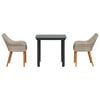 vidaXL Set da Pranzo per Giardino 3 pcs Grigio chiaro polyrattan