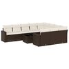 vidaXL Set Divani da Giardino 11 pz con Cuscini Polyrattan Marrone