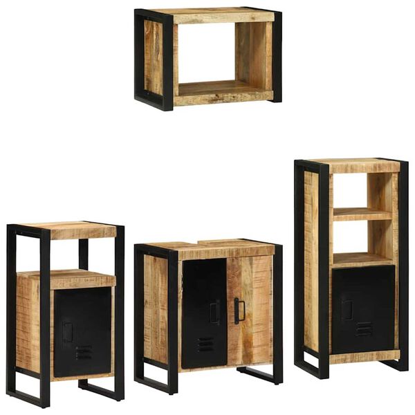 vidaXL Set di mobili per il bagno 4 pcs Legno di mango massello
