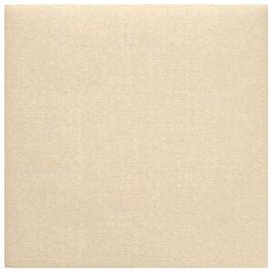 vidaXL Testiera da Parete 12 pz 30 x 30 cm Crema Tessuto