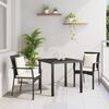 vidaXL Set da Pranzo per Giardino con cuscino 3 pcs Nero polyrattan