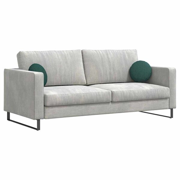 vidaXL Cuscini per Seduta 2 pcs Verde Scuro &Oslash;30 x 13 cm Tessuto