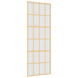 vidaXL Porta Scorrevole Dorata 76x205 Vetro Smerigliato ESG Alluminio