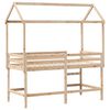 vidaXL Letto Soppalco con Scala e Tetto 90x200 cm Legno Massello Pino
