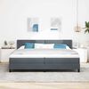 vidaXL Letto a molle con materasso Grigio scuro 200 x 200 cm Velluto