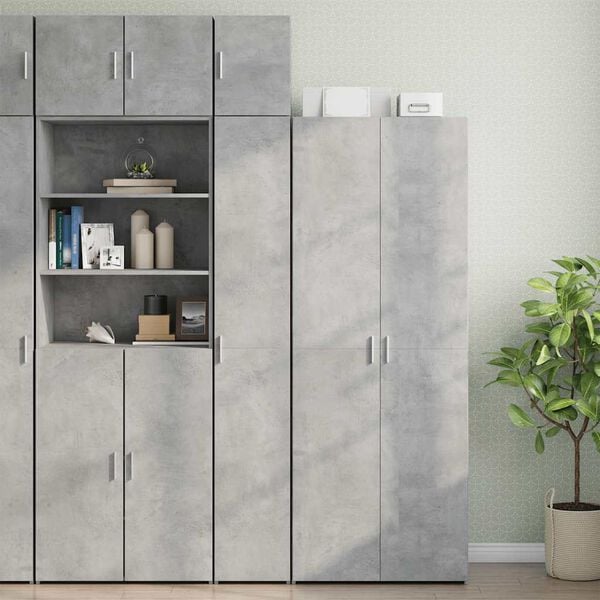 vidaXL Mobile Sottile Grigio Cemento 30x42,5x225 cm in Truciolato