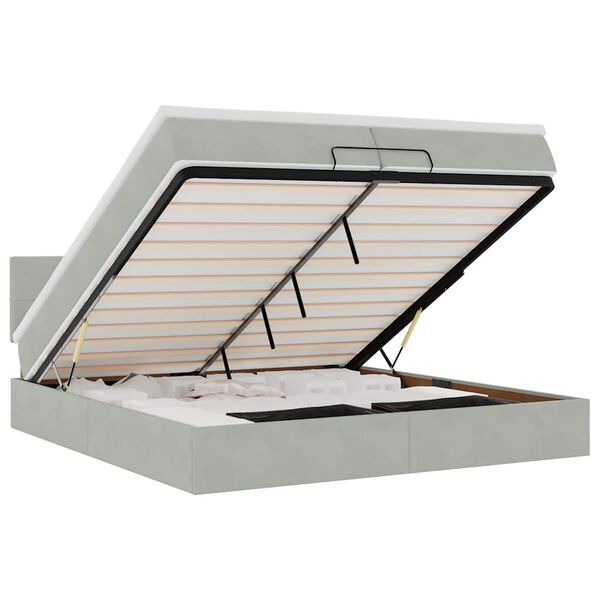 vidaXL Struttura Letto Pouf con Materasso 200x200 cm in Velluto