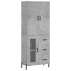 vidaXL Credenza Grigio Cemento 69,5x34x180 cm in Legno Multistrato