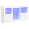 vidaXL Credenza con Luci LED Bianca 123x37x67 cm