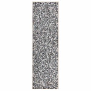 vidaXL Tappeto da Esterni a Tessitura Piatta 80x250 cm Motivo Blu