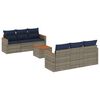 vidaXL Set Divani da Giardino 7 pz con Cuscini Grigio in Polyrattan