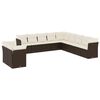 vidaXL Set Divani da Giardino 11 pz con Cuscini Polyrattan Marrone