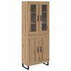 vidaXL Credenza 2 pcs Rovere artigianale 69,5 x 34 x 180 cm
