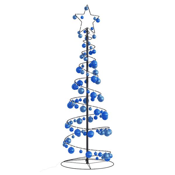 vidaXL Albero di Natale a LED con Palline 100 LED Bianco Caldo 150 cm