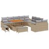 vidaXL Set Divano da Giardino 13 pz Beige polyrattan