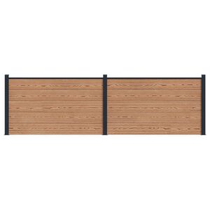vidaXL Set di Recinzione 2 pcs 353 x 105 cm WPC e Alluminio Marrone
