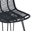 vidaXL Sedia da Bar 2 pcs Nero 44,5 x 54,5 x 97,5 cm Rattan e Ferro