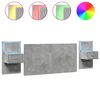 vidaXL Testiera Letto con Comodini Grigio Cemento 160cm Multistrato