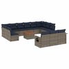 vidaXL Set Divani da Giardino 14 pz con Cuscini Grigio in Polyrattan