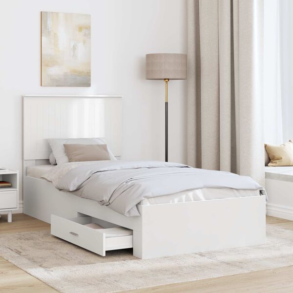 vidaXL Struttura del letto Bianco 90 x 190 cm Legno multistrato