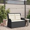vidaXL Panca Reclinabile da Giardino con Cuscini Nera in Polyrattan