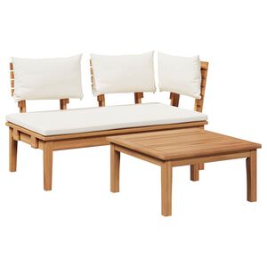 vidaXL Panchina da giardino 2 pcs Marrone Legno massello di teak