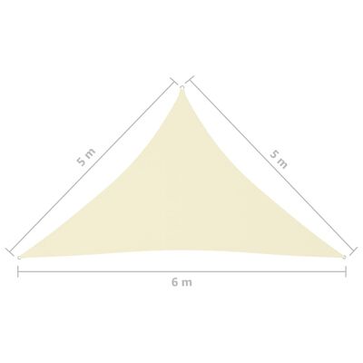vidaXL Parasole a Vela Oxford Triangolare 5x5x6 m Crema