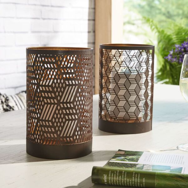 Luxform Luce Solare a LED da Tavola per Esterni Swindon Marrone e Rame